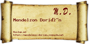 Mendelzon Dorián névjegykártya